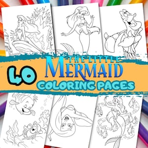 Princess Coloring Pages-70 Page Coloring Book With Cover -   Ariel  coloring pages, Mermaid coloring book, Mermaid coloring pages