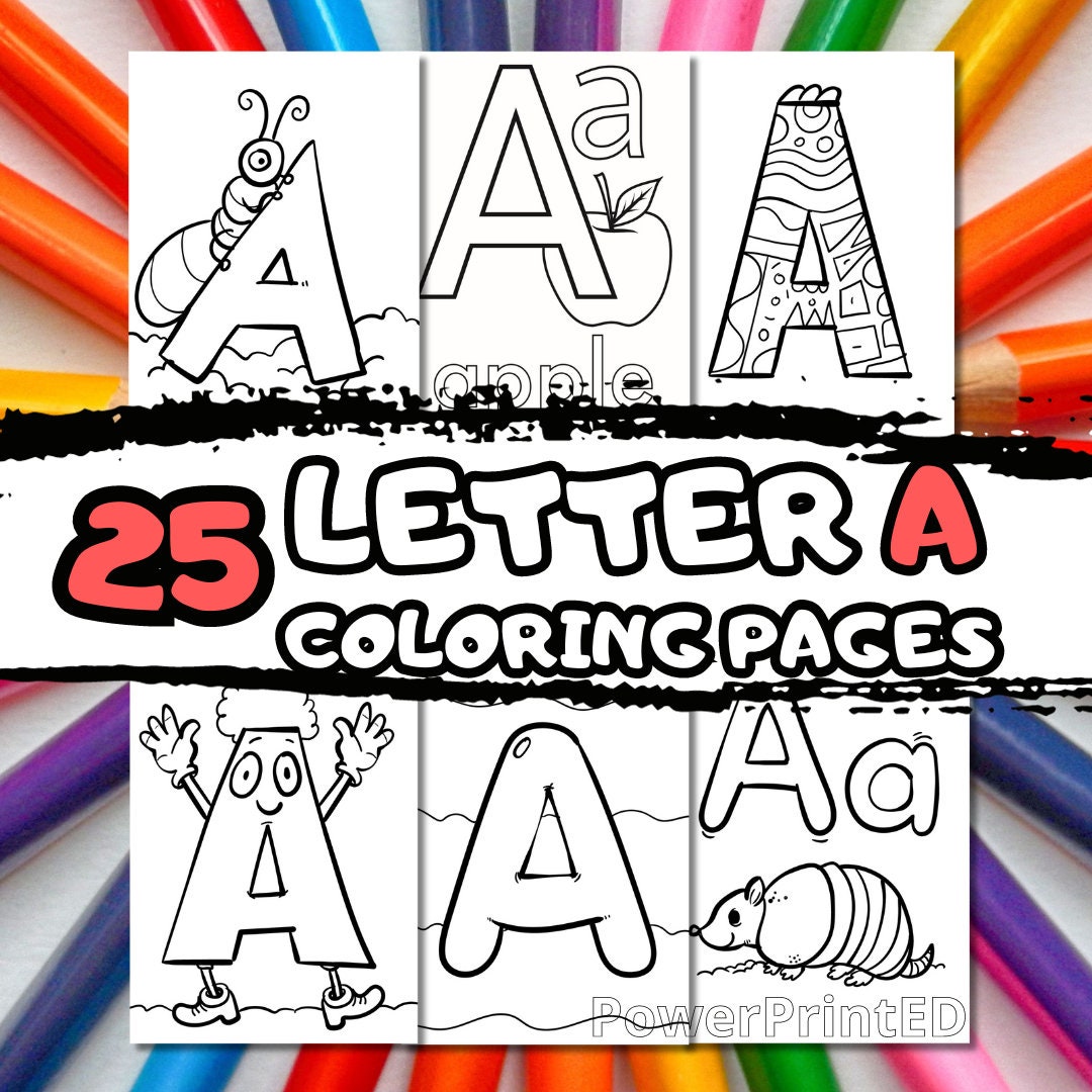 25 LETTER A Coloring Pages/ Alphabet Coloring Pages/ Abc Coloring Pages ...