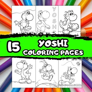 15 YOSHI Coloring Pages /birthday Coloring / Kid Coloring Pages ...