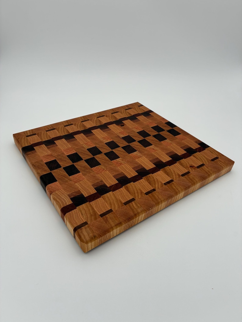 Handmade Wooden Scrap Cutting Board: Food Safe Oil Finish 12.25"x13.5"