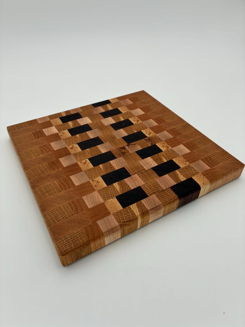 Handmade Wooden Scrap Cutting Board: Food Safe Oil Finish 9.75"x10.25"