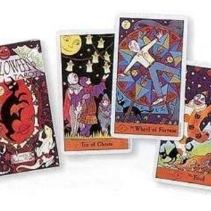 CARD DECK!! The Halloween Tarot Deck and Guidebook Box Kit (78 cards & 148 pages)(standard expanded box set version)