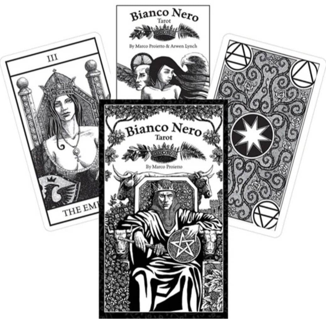 CARD DECK!! Bianco Nero Tarot Deck and Guidebook Set (78 Cards