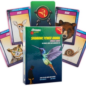 CARD DECK!! Shamanic Power Animals Oracle Deck and Guidebook Set (44 cards & 45 pages)(standard version)