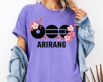 Comfort colors BTS World Tour Arirang Shirt, Floral Merch Shirt, Bangtan Merch 2026, Concert 2026 Shirt, Atmy Kpop Shirt, Kpop Fan Gift Tee