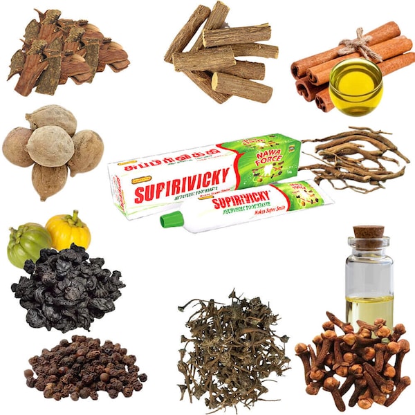 SUPIRIVICKY Ayurvedische kruiden-niet-gefluorideerde Siddhalepa-tandpasta Supirivicky