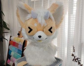 Fursuit met beweegbare oogleden kemono hoofd: schedelbasis Cosplay