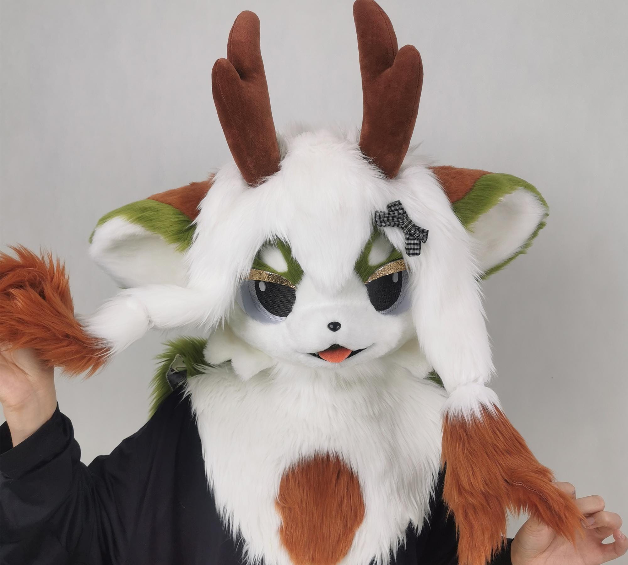 Fursuit Fawn Head: Removable Hair, Moving Jaw Sika Deer