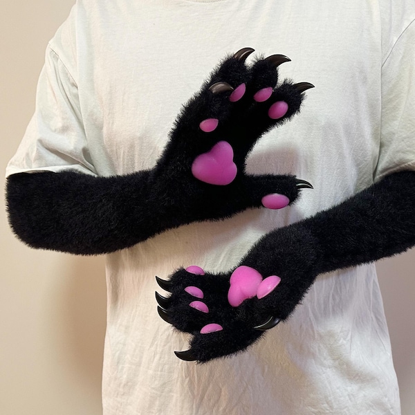 Kigurumi de brazo largo con patas: Kigurumi de garras adelgazantes con almohadillas fluorescentes