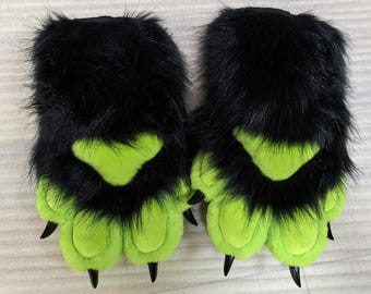 Long Ver Fursuit paws - green furry Gloves Accept custom commissions cosplay - SCLMRO