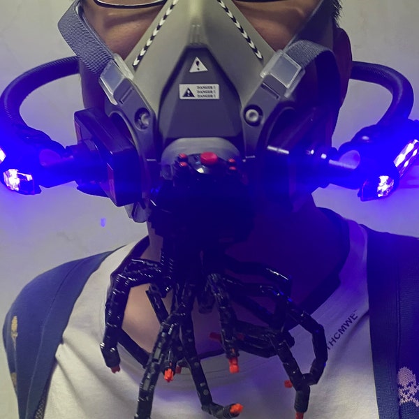 Cyberpunk mask -  Cyber mask - Half face mask - Tactical Cosplay - Octopus mask