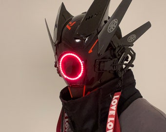 Cyberpunk-Maske - Cyber-Maske - Samurai-Helm - Taktischer Helm Cosplay