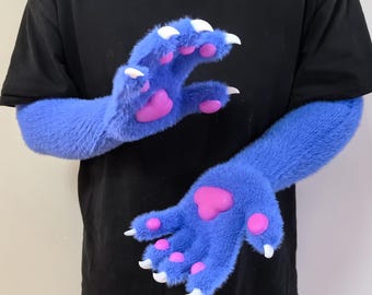 Long Arm Fursuit Kigurumi Paws: Slimming Claw Kigurumi with Fluorescence Pads
