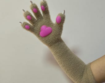 Long Arm Fursuit Kigurumi Paws: Slimming Claw Kigurumi with Fluorescence Pads