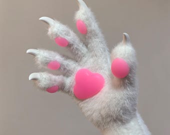 KIG Paws: Wool Knitted Fursuit Claws with Silicone Pads - Custom Colors