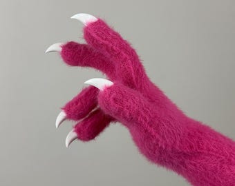 Furry Kigurumi Paws: Kigurumi Costume Gloves with 3D Printed Claws