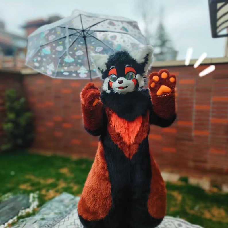 Fursuit Full-body Red Panda Customization - Furry Paws Head Tail Shoes ...