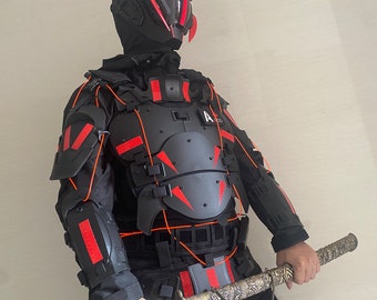 Cyberpunk armour Cyberpunk Tactical suit Cosplay steampunk Mechanical luminous customizable Clothing Halloween Party Costume Gaming