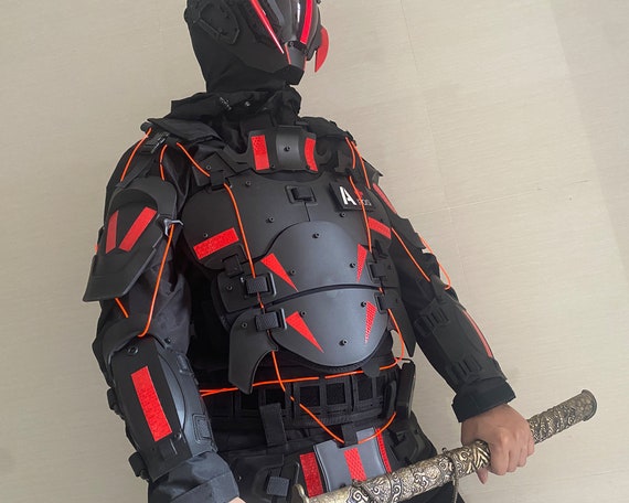Cyberpunk Armour Cyberpunk Tactical Suit Cosplay Steampunk Mechanical  Luminous Customizable Clothing Halloween Party Costume Gaming 
