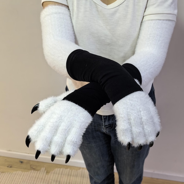 Loona Fox paws : cospaly gloves with claw - furry kigurumi version