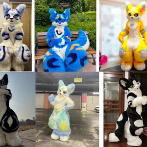 Fursuit Full-body Customization - Furry Five-finger Paws Head Tail ...