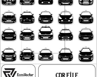 Laser Cut Car Keychain Designs, CDR Files (300pcs) (Digital Download)