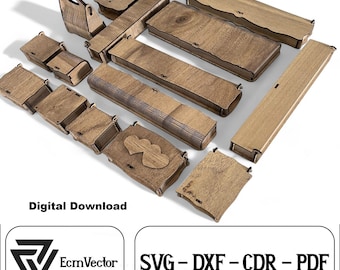 Laser Cut Gift Box Bundle: 15 Piece Glowforge Plan (Digital Download)