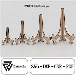 Laser Cut Easel Stand SVG: 5mm Material, Photo & Plate Display (Digital Download)