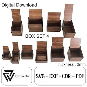 Pacchetto scatola e copertina tagliate al laser: file DXF per scatola regalo (download digitale)
