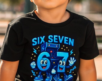 Six Seven Brainrot Italian Sweatshirt, Funny 6 7 Meme Tee, Pixel Cartoon Character Shirt, Gamer Humor Graphic Tee, Kids Gaming