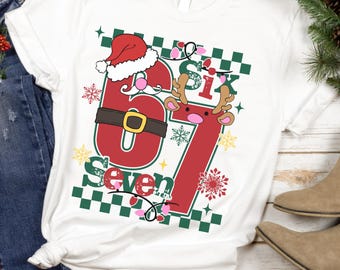 Christmas Six Seven 67 Shirt, Funny Christmas Meme Tee, Funny Christmas Family Sweatshirt, Six Seven Meme Sweater, Merry Christmas Shirt