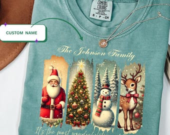 Custom Tis The Season Christmas T-Shirt, Christmas Tree  Comfort Colors®Shirt, Christmas Father Shirt, Xmas Candy Shirt, Merry Christmas Tee
