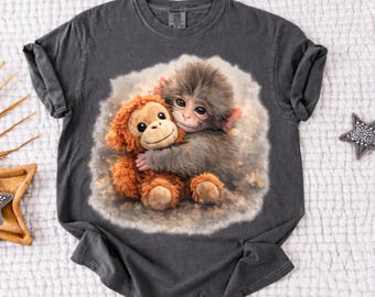 Comfort Colors Monkey Shirt, Baby Monkey Graphic Tee, Funny Animal T-Shirt, Cute Monkey Lover Gift, Inspirational Animal Shirt