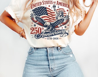 Comfort Colors® America 250th Anniversary Shirt, Patriotic Eagle Tee, Distressed 4th Of July Shirt, American Flag Shirt, Patriotic Gifts
