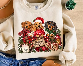Christmas Dachshund Comfort Colors® Shirt Holiday Dog T-shirt Retro Holiday Weiner Dog Aesthetic Tee Cute Animal Lover Xmas Tshirt