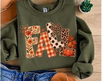 Fall Sweatshirt, Leopard Print Fall Crewneck, Pumpkin Plaid Sweater, Autumn Shirt for Women, Cute Fall Gift for Her, Comfort Colors shirt