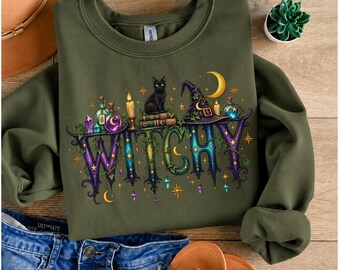 Halloween Witch Sweatshirt, Funny Witch Sweatshirt, Halloween Women Shirt, Witchy Vibes Sweatshirt, Witchy Things Shirt, Halloween Gift