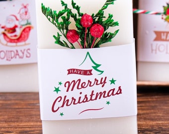 Personalized Christmas Scented Soap Favors, Custom Christmas Gifts, New Year Merry Christmas Favors, Noel, X-mas Gifts Coworker Friend Gifts