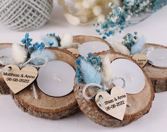 Bulk Wedding Favors for Guests | Rustic Bulk Candle Favors | Bridal Shower Tealight Holders | Thank You Favor | Floral Bulk Wedding Favor