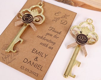 Key Bottle Opener Wedding Favors, Personalized Bottle Opener Magnet, Bulk Rustic Wedding Favors, Bridal Shower Favors, Wedding Party Favors