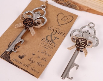 Key Bottle Opener Wedding Favors, Personalized Bottle Opener Magnet, Bulk Rustic Wedding Favors, Bridal Shower Favors, Wedding Party Favors