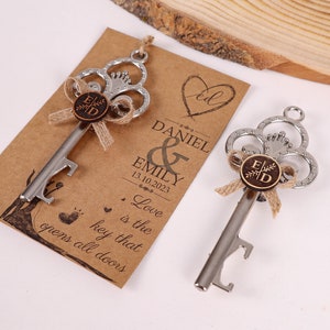 Key Bottle Opener Wedding Favors, Personalized Bottle Opener Magnet, Bulk Rustic Wedding Favors, Bridal Shower Favors, Wedding Party Favors
