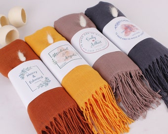 Colorful Wedding Personalized Pashmina Shawl, Wedding Scarf, Bridesmaid Shawl, Pashmina Wrap, Shawls for Wedding, Wedding Shawl Scarves