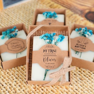 Bomboniere per battesimo con sapone profumato fatto a mano, bomboniere per prima comunione, bomboniere per baby shower all'ingrosso, regalo per battesimo, bomboniere funebri per gli ospiti