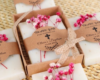 Handmade Scented Soap Baptism Favors, First Communion Christening Gift, Bulk Baby Shower Guest Favors