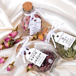 Wedding Tea Favors for Guests, Loose Leaf Tea, Wedding Guest Gifts, Herbal Tea, Tea Jars, Wedding Favors, Tea Party, Bridal Shower Favors