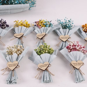 Magnet Favors for Guest, Rustic Wedding Favors, Party Favor, Mini Dry Flowers Bouquet, Unique Favors, Personalized Favors, Bulk Magnet Gifts
