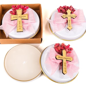 Custom Candles Baptism Favors, Scented Candle, Baptism Candles, Christening Baptism Gifts, First Communion, Taufgeschenk, Quinceanera Favors