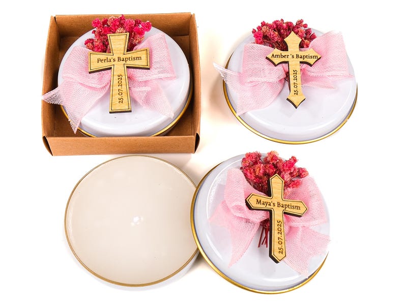 Custom Candles Baptism Favors, Scented Candle, Baptism Candles, Christening Baptism Gifts, First Communion, Taufgeschenk, Quinceanera Favors