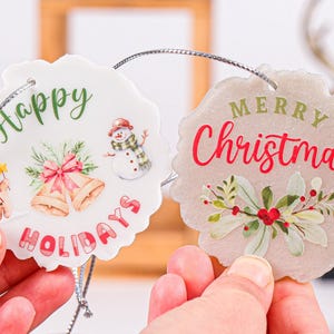 Personalized Epoxy Resin Merry Christmas Magnets for family, friends, coworkers, Happy Holiday Gifts, Happy New Year Gifts, Xmas, Noel Favor